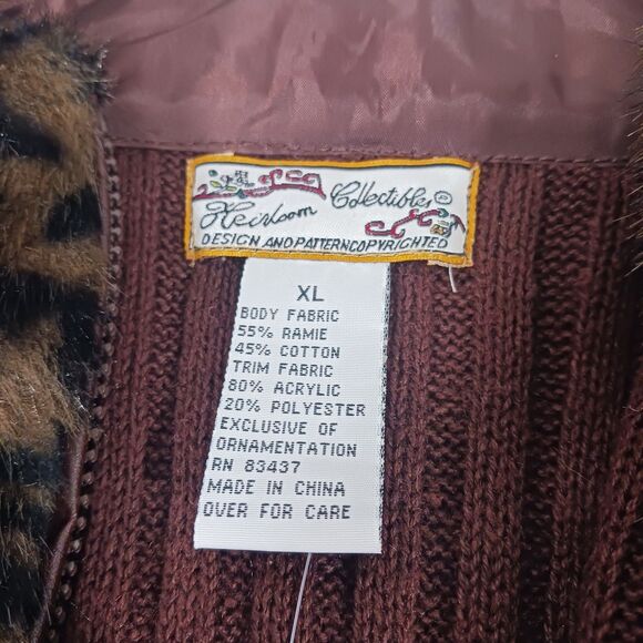 Vintage Deadstock Fuzzy Faux Fur Leopard Print Zip Up Vest - Picture 8 of 11